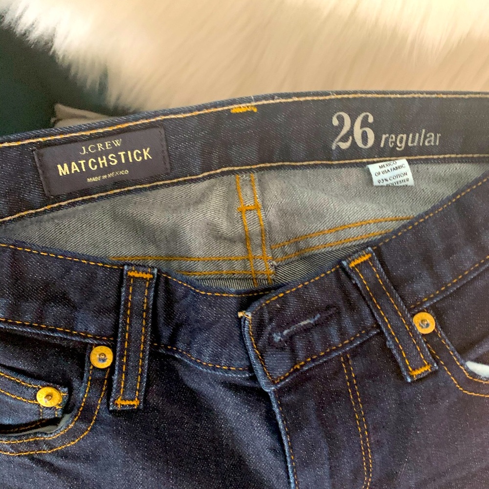JCrew matchstick jeans, dark wash